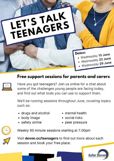 Young Carers - Let's Talk Teenagers June 2022 Promotional Poster