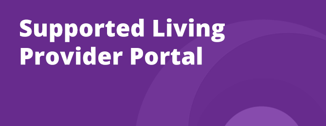 Supported Living Provider Portal Panel